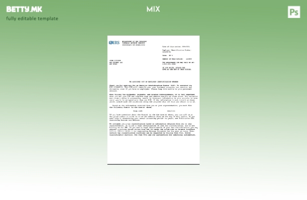 модерен стил САД СЛУЖБА ЗА ВНАТРЕШНИ ПРИХОДИ (IRS) Идентификационен број на рабо